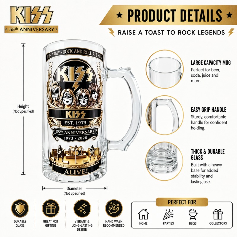 Beer Mug Handled - كوب بيرة زجاجي شفاف بمقبض، بتصميم