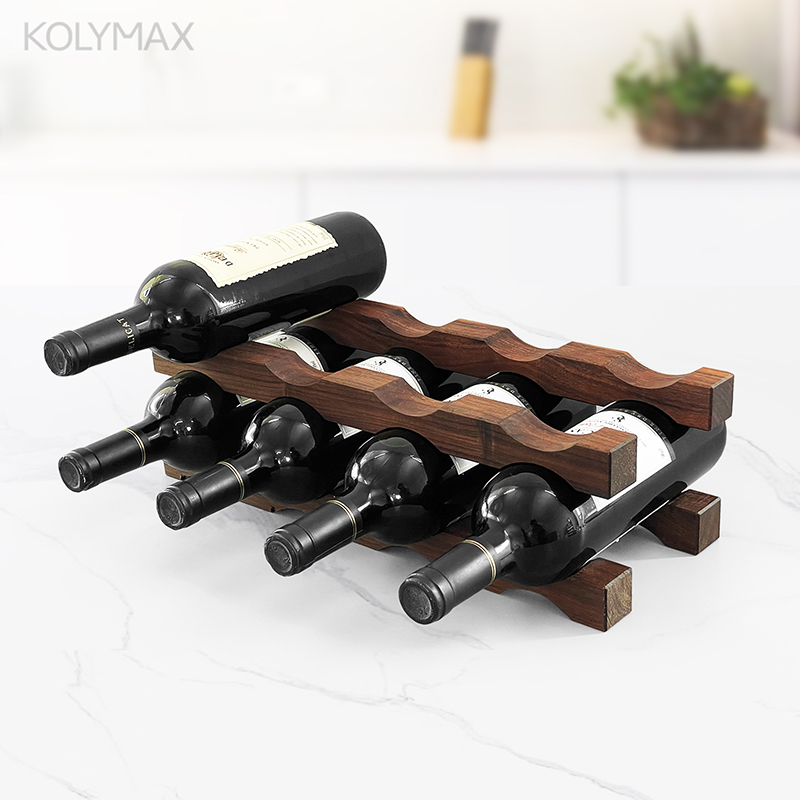 Wine Beer Rack - رف نبيذ من الخشب الصلب متعدد