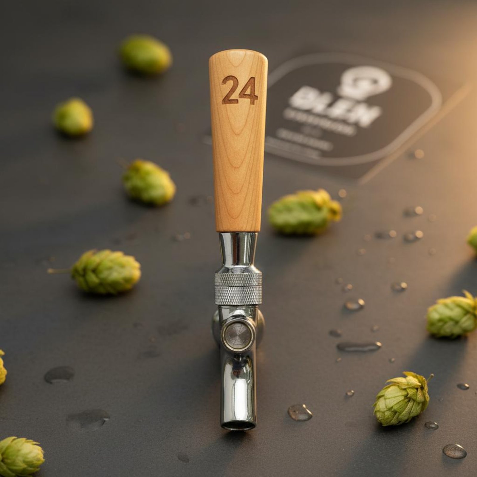 Wine With Beer - مقبض خشبي قصير لصنبور البيرة، مصنوع
