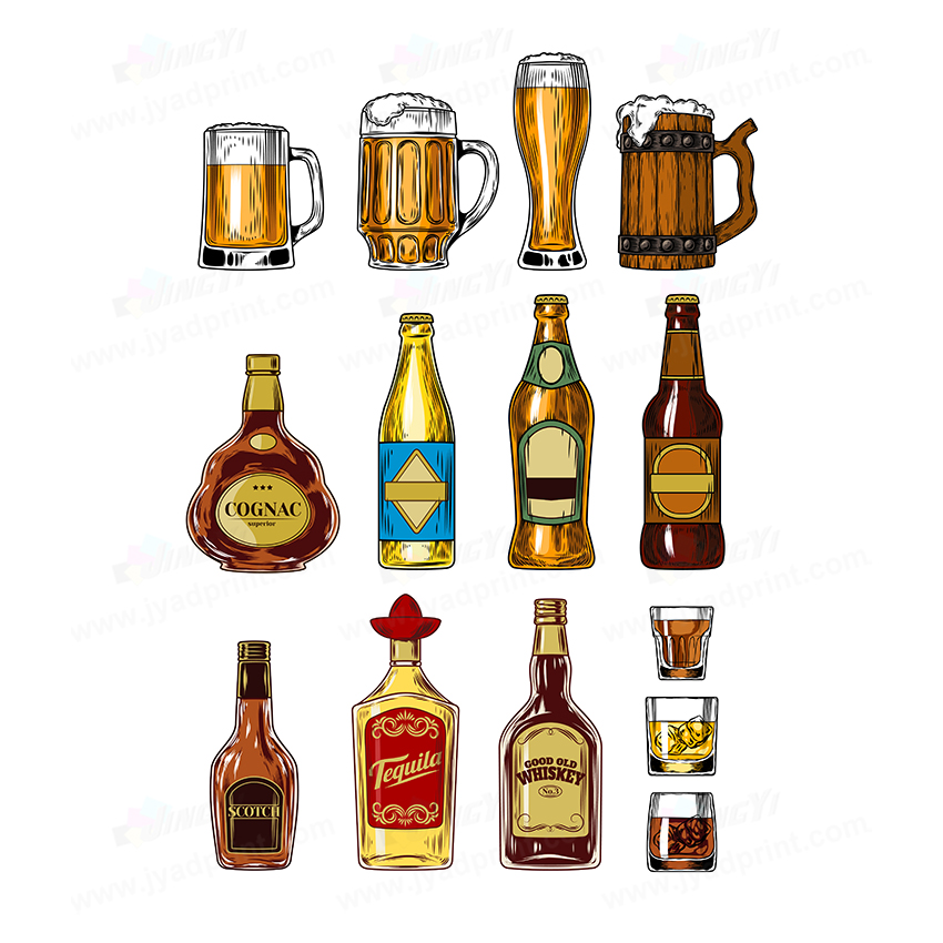 Wine Beer Photo - 12 قطعة/مجموعة، لوحات PVC مخصصة على