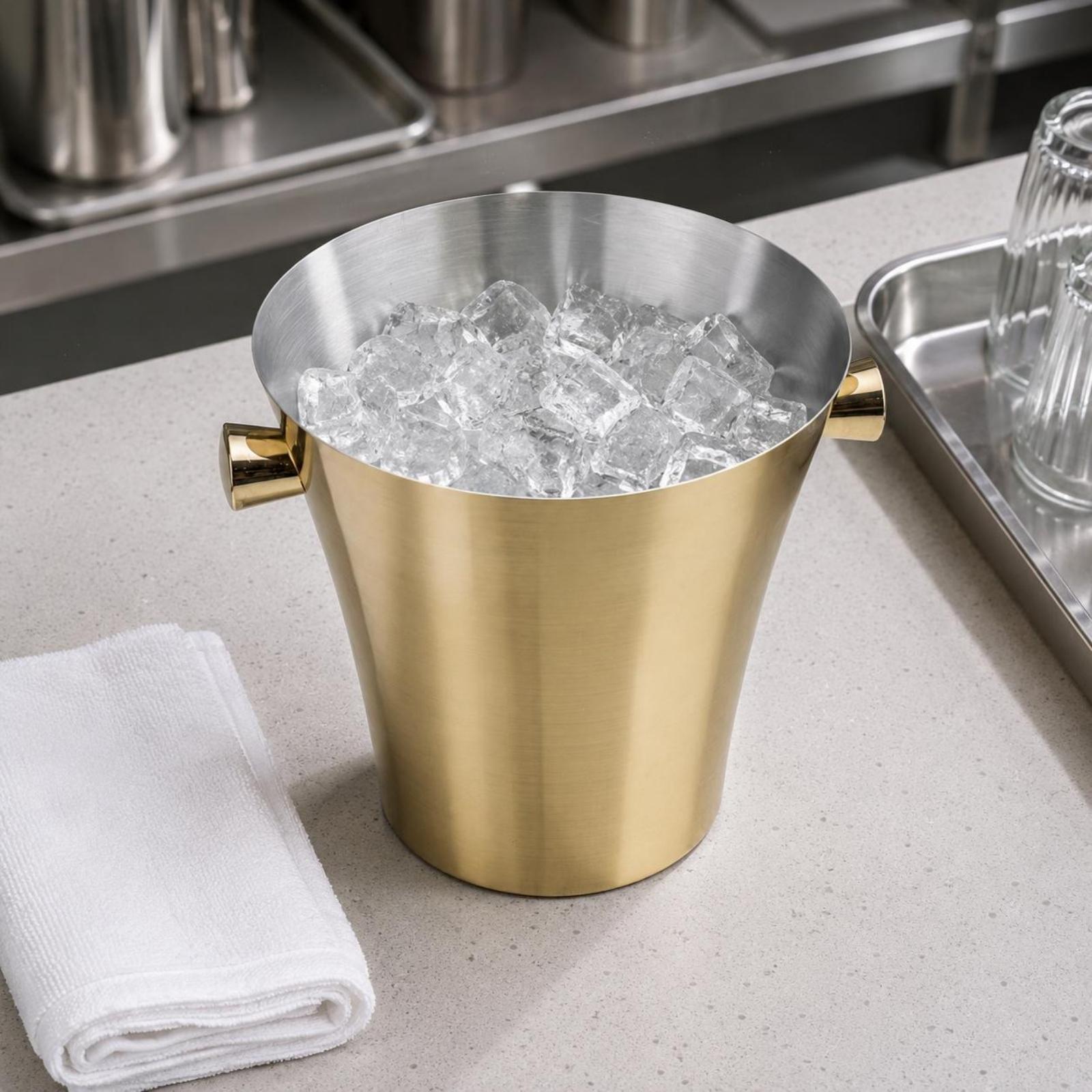حاوية ثلج من الفولاذ المقاوم ل - مراجعة Ice Bucket Silver وسعره