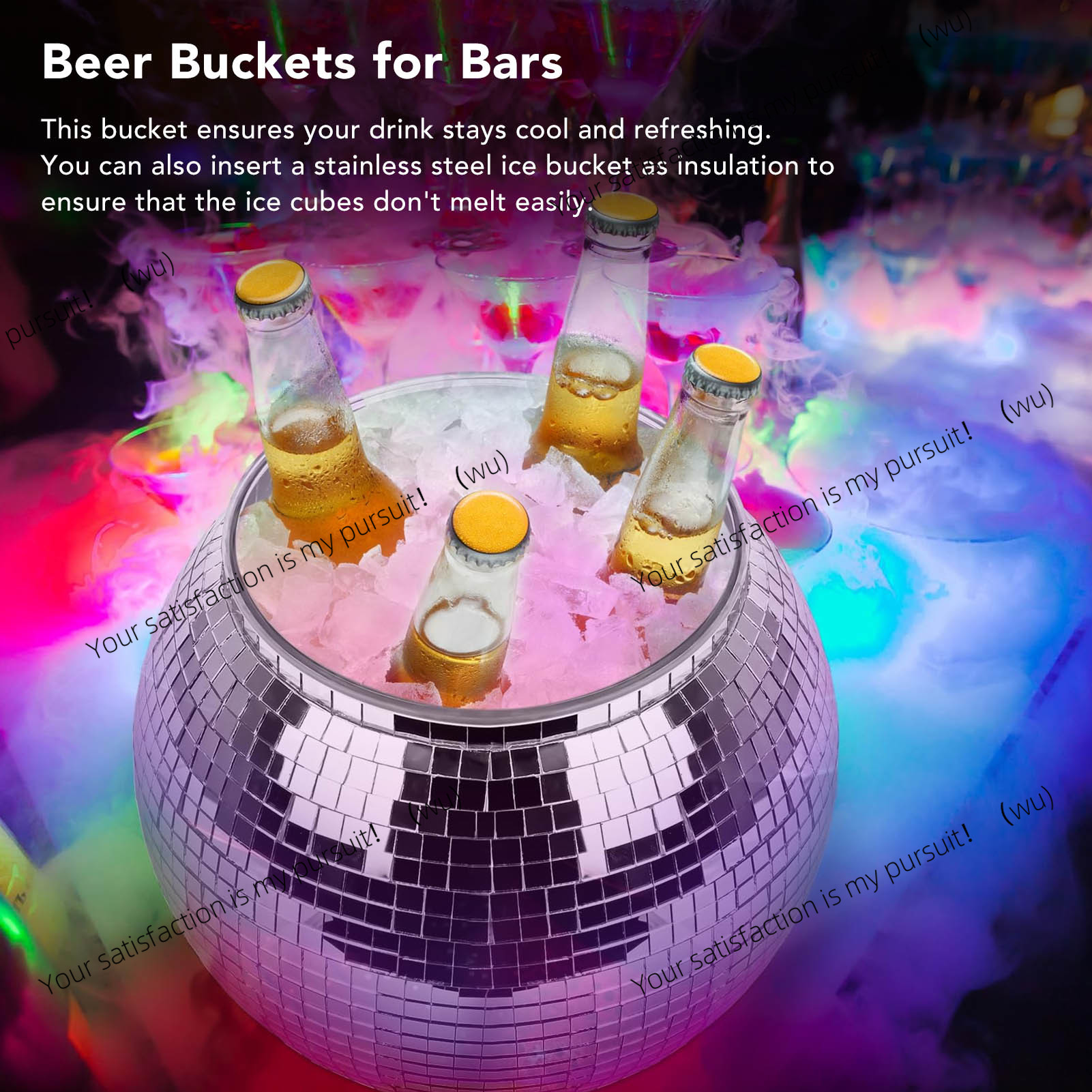 دلو ثلج بلاستيكي كبير السعة، د - مراجعة Ice Bucket Silver وسعره