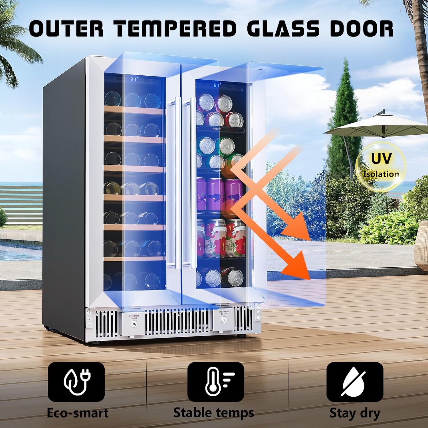 ثلاجة مشروبات، ثلاجة نبيذ وبير - مراجعة Wine Beer Fridge Under Counter وسعره