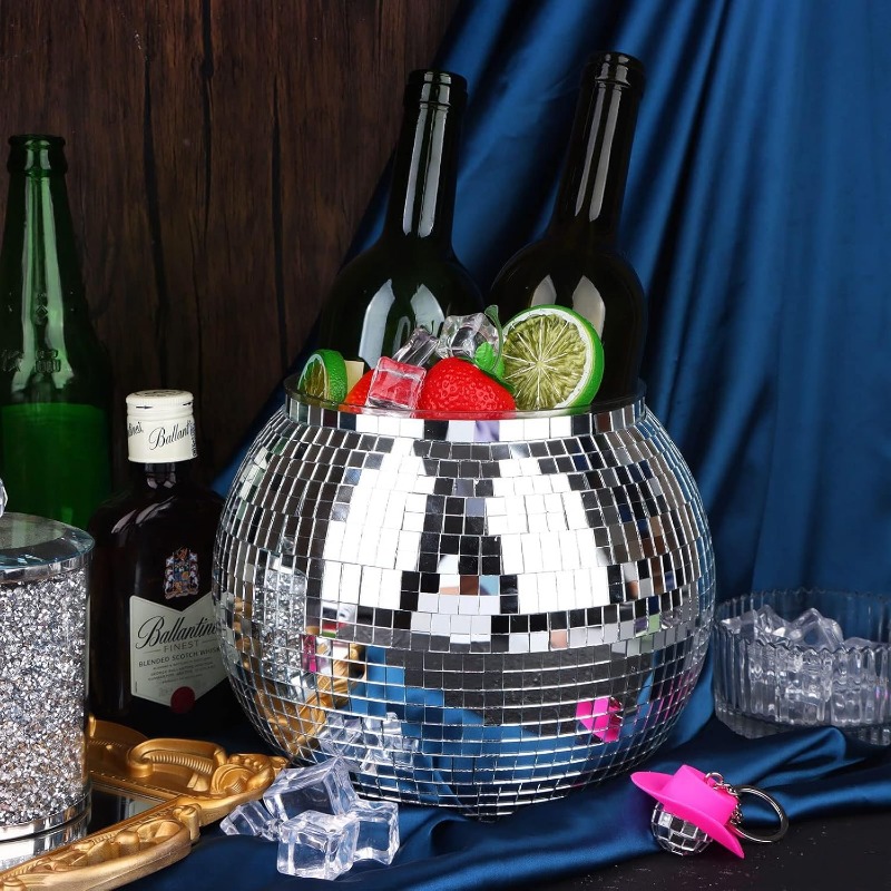 دلو ثلج للحفلات بتصميم كرة ديس - مراجعة Ice Bucket Silver وسعره