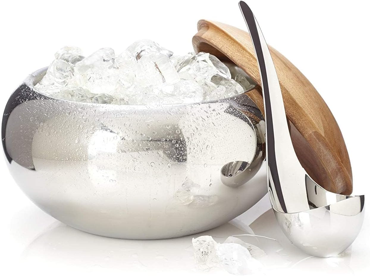 وعاء ثلج معزول من الفولاذ المق - مراجعة Ice Bucket Silver وسعره