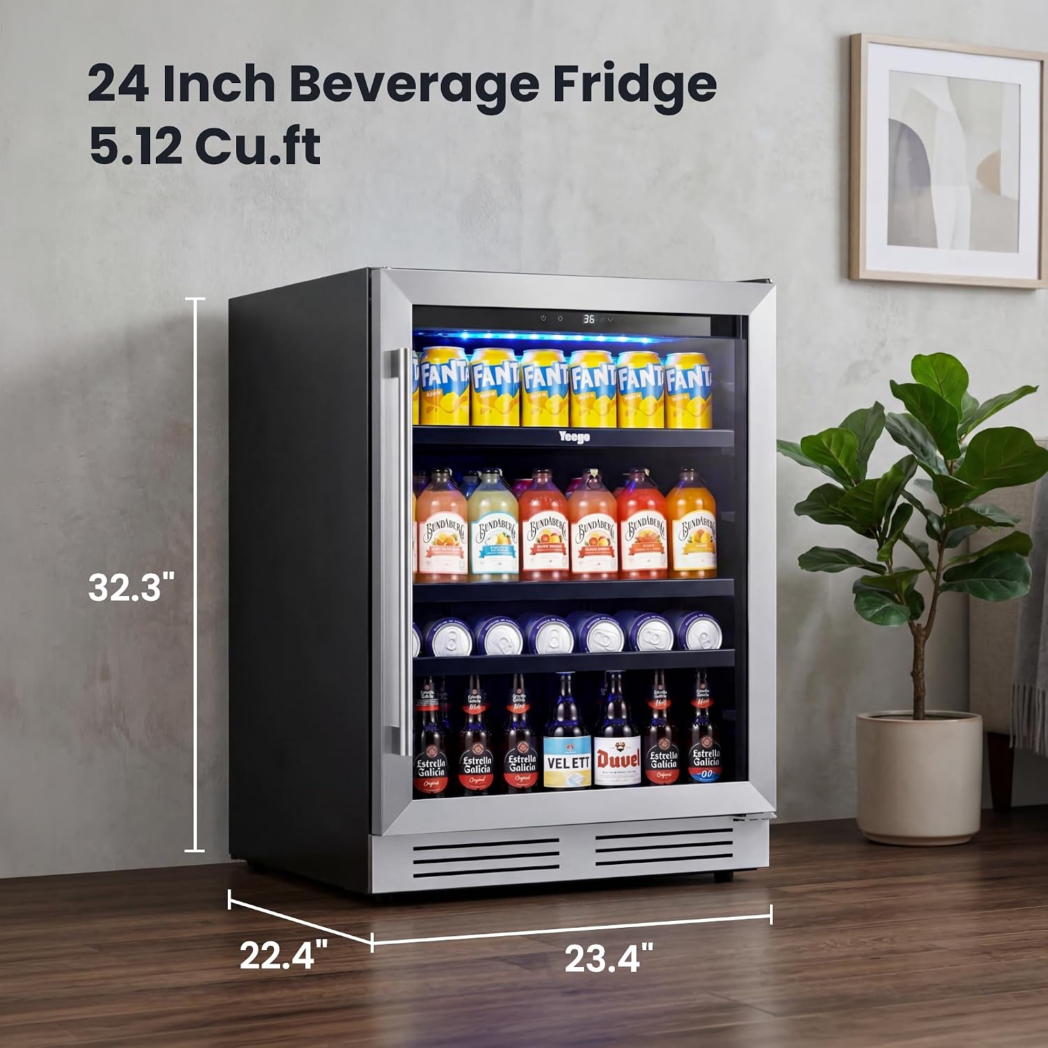 ثلاجة مشروبات 24 بوصة، سعة 180 - مراجعة Wine Beer Fridge Under Counter وسعره