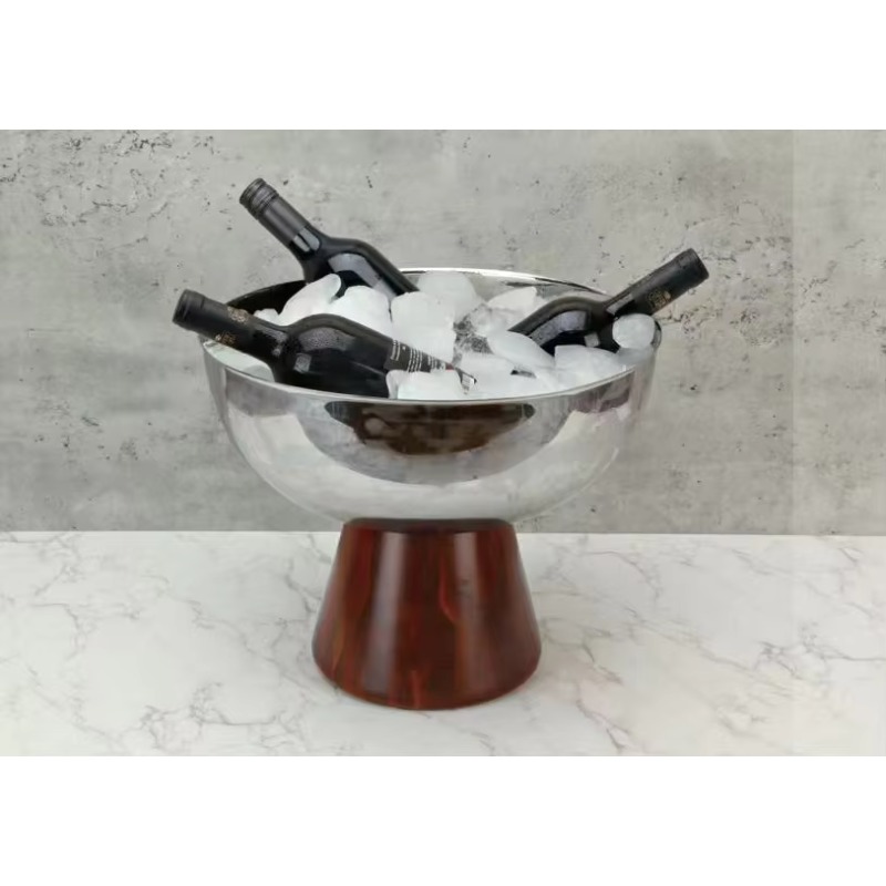 دلو ثلج معدني مخصص من الخشب ال - مراجعة Ice Bucket Silver وسعره