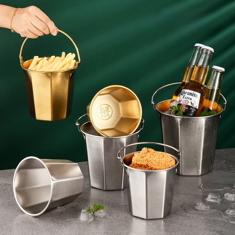 304 الفولاذ المقاوم للصدأ دلو  - مراجعة Ice Bucket Silver وسعره