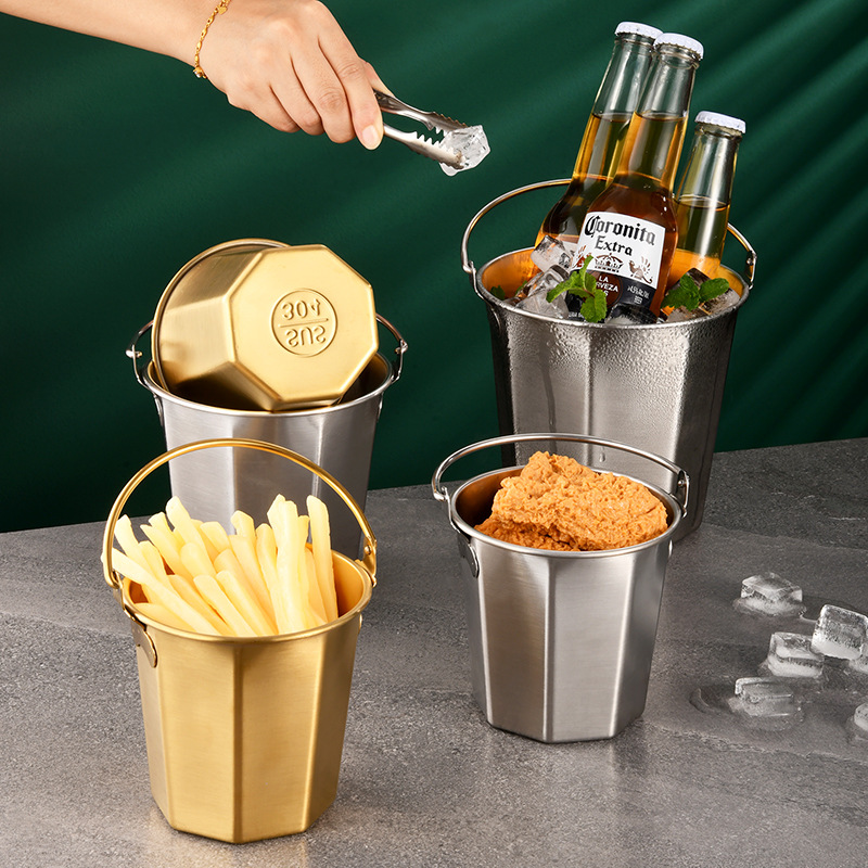 304 الفولاذ المقاوم للصدأ دلو  - مراجعة Ice Bucket Silver وسعره
