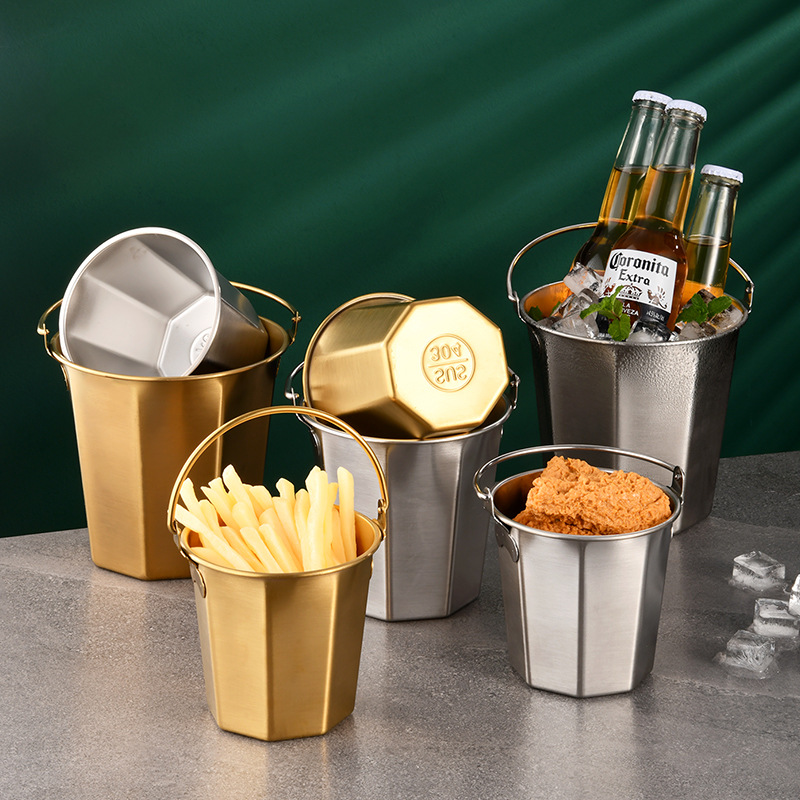 304 الفولاذ المقاوم للصدأ دلو  - مراجعة Ice Bucket Silver وسعره