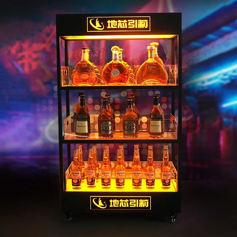 خزانة نبيذ مضيئة بثلاث طبقات،  - مراجعة Wine Beer Rack وسعره