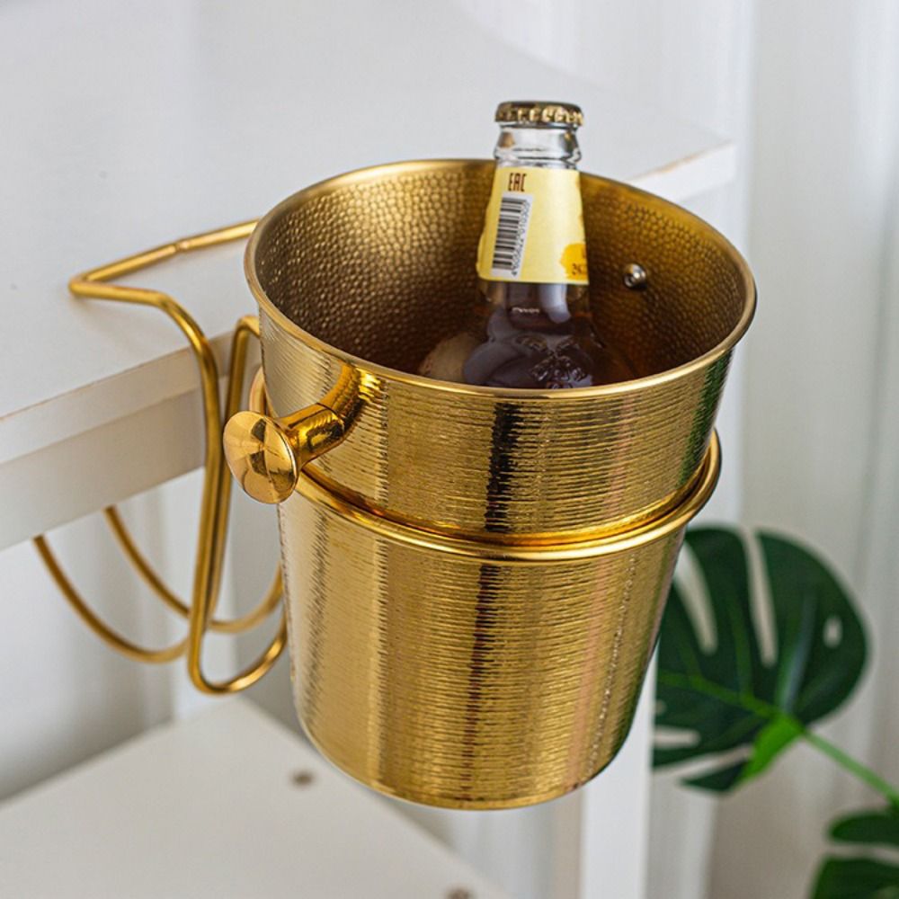 حامل دلو ثلج محمول من الستانلس - مراجعة Ice Bucket Silver وسعره