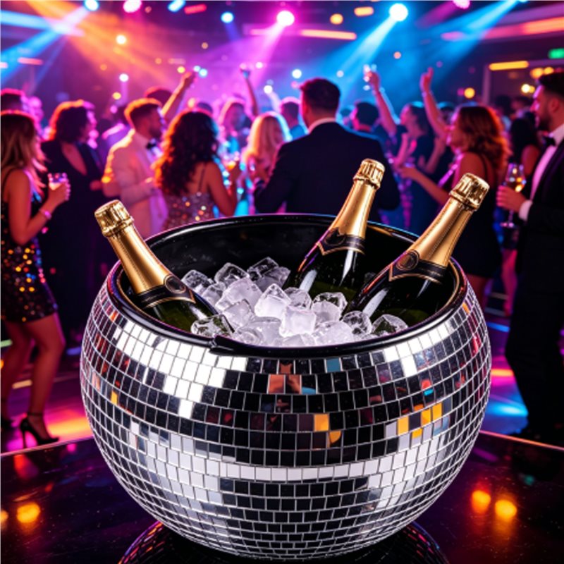 وعاء ثلج على شكل كرة ديسكو مقا - مراجعة Ice Bucket Silver وسعره