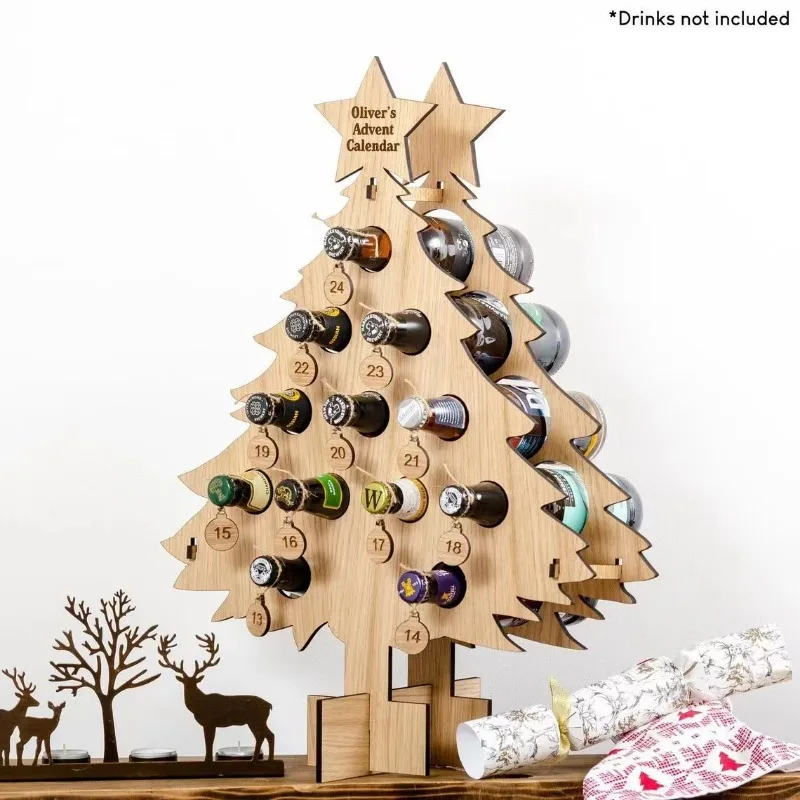 شجرة عيد الميلاد رف خشبي للنبي - مراجعة Wine Beer Rack وسعره