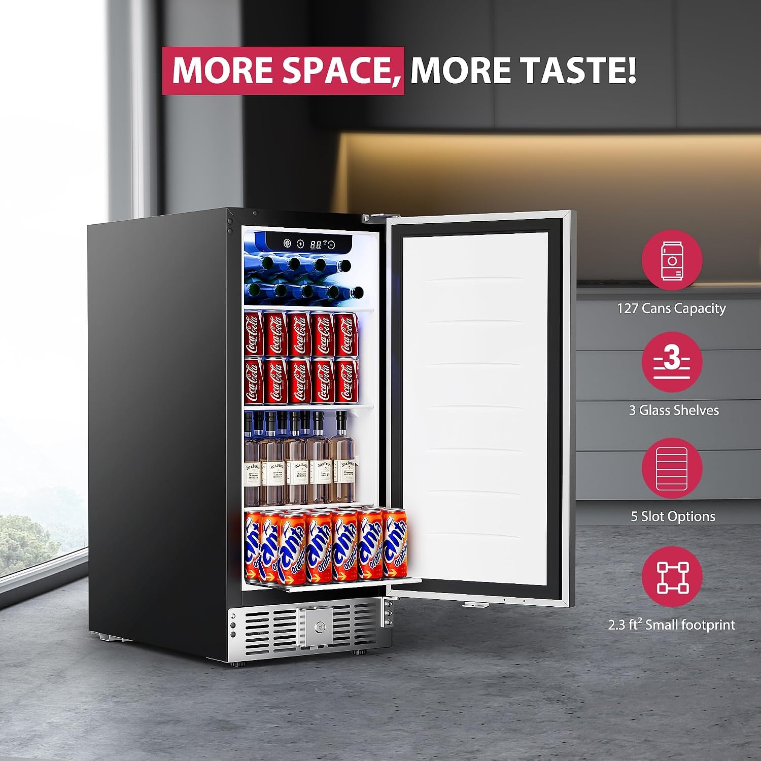 ثلاجة مشروبات مدمجة تحت الطاول - مراجعة Wine Beer Fridge Under Counter وسعره